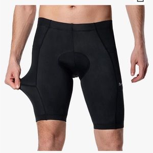 SPOWIND Men’s Padded Cycling Shorts w/ Side Pockets